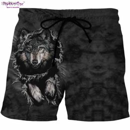 Men's Swimwear Summer Mens Beach Shorts Swimming Sports S-6XL Pants Wolf 3D Print Mens Galaxy Surfing Shorts Breathable Mens Gym Surfing Board Swimsuit XW