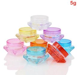500 X 5ml Colourful Diamond Empty Acrylic Container Makeup Bottle for Cosmetic Cream Jewellery Empty Jar Pot Eyeshadow6153794