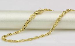 luxury Fine Au750 Real 18K Yellow Gold Chain Women Men Stud Link Necklace 24inch7205663