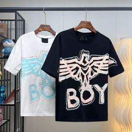 T-shirt Men's T-shirt Designer cotton T-shirt men's and women's printed graffiti letters Eagle Wings loose couple top