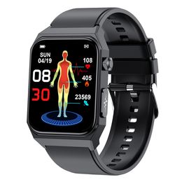 E530 ECG Smart Watch Bluetooth Call Health Monitor Men Women Fitness Bracelet digital watch with 1.91' full touch screen heart rate blood pressure oxygen sugar measure