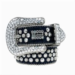 Belts Bb Simon Belt Designer Top Quality Mens Womens Belt With Full Rhinestone Bb Belts Simon Skull Needle Buckle Waistbands For Gift Lu