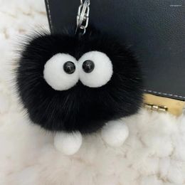 Keychains Natural Fur Key Ring For Women Luxury Bag Car Keychain Cute Gift Fluffy Plush Dolls