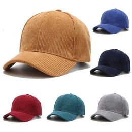 Ball Caps Spring Autumn Corduroy Baseball Cap Unisex Vintage Baseball Hat Women Men Outdoor Adjustable Hip Hop Gorras Snapback Y240507