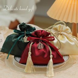 Gift Wrap Silk Drawstring Bag Candy Pouches For Wedding Party Favours Satin Packing Bags Jewellery Organiser Chocolate