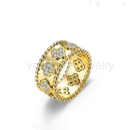 four leaf clover cleef ring kaleidoscope designer rings For Women 18K Gold silver diamond nail Ring luxury Rings Valentine Party designer Jewellery