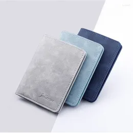 Wallets Two Fold Small Wallet Black Grey Coin Purse Men Women Fashion ID Holder For Multi-Card Bag Case