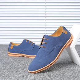 Casual Shoes 2024 Spring Suede Leather Men Oxford Classic Sneakers Comfortable Footwear Dress Large Size 38-48 Flats