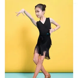 Stage Wear Latin Dance Practice Suit Professional Tassel Competition For Girls And Children Children's Performance