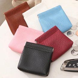 Storage Bags Mini Coin Purse Clip Change Bag Card Holder Leather Wallet Money For Men Women Portable Earphone Key Organiser