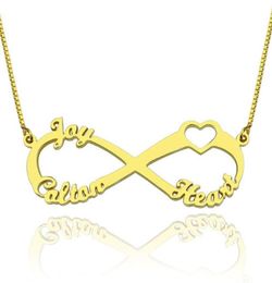 Custom 2 3 4 5 Names on Infinity Pendant Necklace with Alphabet Script Style Any Nameplate for Women Family Jewelry Birthday Gift5937344