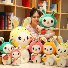 Hot selling backpack, fruit, rabbit doll, plush toy, girl creative doll, cute rabbit cartoon pillow wholesale