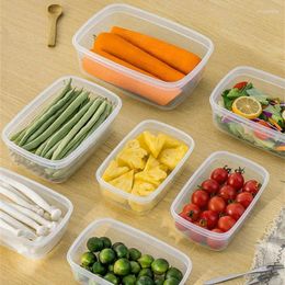 Storage Bottles Bento Box Transparent Color With Cover Fresh-keeping Large Capacity Crisper Moisture-proof Seal Simple