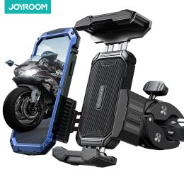 Stands JOYROOM Motorcycle Phone Mount 2023 Newest Security Clamp One Hand Operation Handlebar Bike Phone Holder for 4.7" 7" Phone