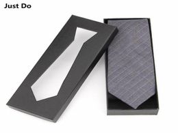 Black Cardboard Gift Box for Necktie 215835cm 20pcsThick Paperboard Necktie Packing boxes with window5372342