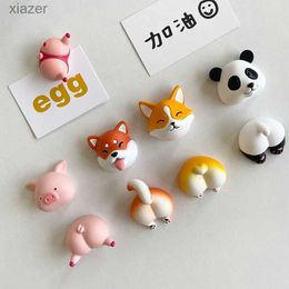Fridge Magnets Animal head and tail refrigerant stickers cute panda magnetic stickers refrigerant decoration DIY self-adhesive board WX