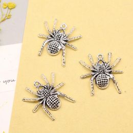 Charms 5pcs 25x26mm Spiders Women Pendant Diy Jewlery Trendy Antique Silver Color