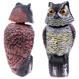 Traps Realistic bird scarer rotating head sound owl prowler decoy protection repellent