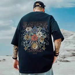 M8XL Men Tshirt Summer Comic Sunflower Print Short Sleeve T Shirt Unisex Oversize Loose Loversclothes TShirt 240420