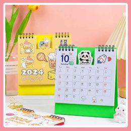 Calendar 2024 Kawaii Cartoon Animals Desktop Calendar Cute Dinosaur Panda Dog Standing Flip Desktop Calendar Planner Daily Schedule