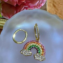 High Quality Fashion 925 Sterling Silver Rainbow Cloud Earrings Women Monaco Designer Luxury Jewelry Earrings Anomalous Silver Earrings Gold color