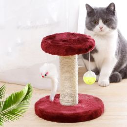 Toys Cat Climbing Frame Scratching Post Sisal Rope Tree Grind Claw Jumping Platform Scratcher Pole Furniture with Mouse Ball Toy
