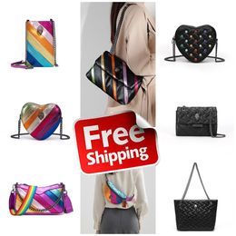 free shipping Designer bag cross body Kurt Geiger Heart bags Luxurys handbag shop rainbow leather Women Shoulder strap bumbag travel chain tote purse clutch black