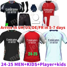 SAKA Soccer Jerseys Arsen G. JESUS ODEGAARD RICE HAVERTZ 24 25 THOMAS NKETIAH ZINCHENKO SALIBA TROSSARD Football Shirt Men Kids Sets Kit