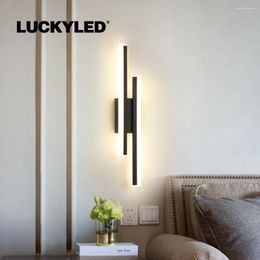 Wall Lamp LUCKYLED Led 12W AC85-265V Light Fixture Bedside Bedroom Aisle Background Sconces Morden Indoor Lighting