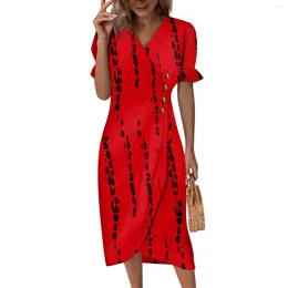 Casual Dresses Beach For Women Spring Summer Elegant Wrap V Neck Boho Dress Flowy Ruched Hawaiian Maxi Fashionable Pr