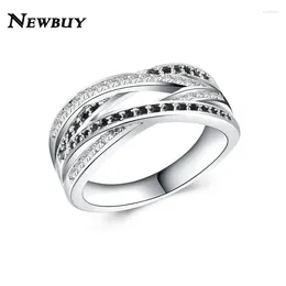 With Side Stones BUY 2024 Fashion Silver Color Ring For Women 6 Colors CZ Stone Wedding Engagement Jewelry Gift