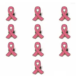 Brooches 10 Pack Awareness Pink Ribbon Lapel Pins Enamel Metal Alloy Button Badges Gifts For Women
