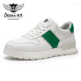 Casual Shoes Desai Summer Shoe Top Layer Cowhide Breathable Thick Sole Sports Fashion Versatile Trend White Board