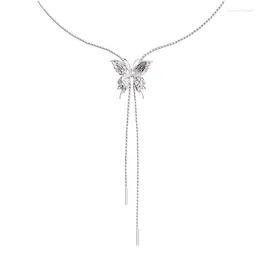 Pendant Necklaces Butterfly Necklace For Female Long Dress Accessories Stacked Wearing Spring And Summer Sweater Chain