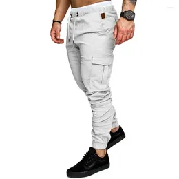 Men's Pants 2024 Autumn Fashion Tide Casual Trousers Small Feet Long Cargo 10 Color Men Pencil Multi-pocket Sweatpants