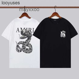 Men's T-Shirts T Mens 2024 Tshirt Shirt Designer Summer Amiiriis Splash Print Short 5JVQ 12RV