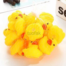 Bath Toys 100pcs/lot Squeaky Rubber Duck Duckie Bath Toys Baby Shower Water Toys for baby Children Birthday Favors Gift free shipping d240507
