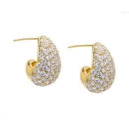 Bling Fashion Design Women Jewellery Micro Pave 5a Cubic Zirconia Cz Tear Drop Diamond Chunky Earring