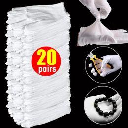 Gloves 120pairs White Cotton Work Gloves Dry Hands Handling Film SPA Gloves Ceremonial High Stretch Gloves Household Cleaning Tools