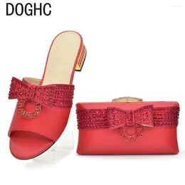 Casual Shoes Arrival Luxury Women Designers Nigerian And Matching Bags Set Decorated With Rhinestone Italian Shoe Bag