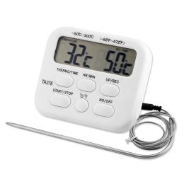 Gauges Digital Kitchen Thermometer Stainless Steel Probe Meat BBQ Food Temperature Barbecue Cooking Tools Alarm TA278