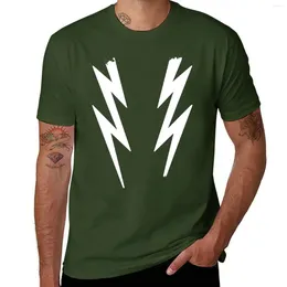 Men's Polos White On Green Broken Lightening Bolts - Boosh Inspired T-Shirt Edition Anime Clothes T Shirt For Men