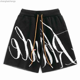Trend Original 1:1 Rhuder Designer Short Pants Trendy Basketball Shorts Mens American Printed Loose Knit Summer Breathable Sports Casual Capris Mens Pants