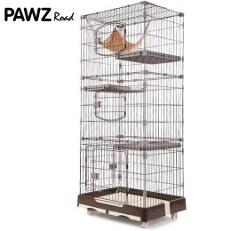 Cages Cat Cage Playpen Large Space Luxury House with Hummock Indoor TwoLayer ThreeLayer Durable Cage Maison Chat Jaula Para Gatos