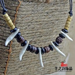 Pendant Necklaces Wolf Tooth Necklace Real Bone Punk Style Original Domineering Export From
