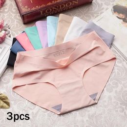 Women's Panties Ice Silk Women Seamless Soft Briefs Female Underpants Ultra-thin Underwear High Rise Solid Comfy Lingerie