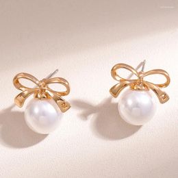 Stud Earrings For Women Simulated Pearl Jewelry Earring Cute Buttefly Bow Decoration Earings Fashion Gift