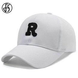 Ball Caps FS Summer Breathable Net Cap For Men Streetwear Hip Hop Trucker Hat Women Mesh Baseball Caps White Dad Hats Bone Masculino 2023 Y240507