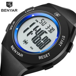 BENYAR Men Sports Digital Waterproof Watch Men's Boy LED Digital Stopwatch Date Sport Wrist Watch Relogio Masculino Digital Gift 286u