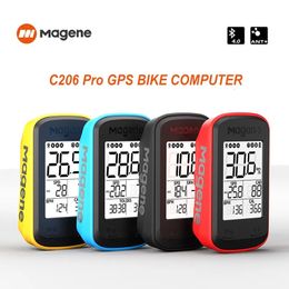 Magene C206 Pro Bike Computer Wireless GPS Speedometer Waterproof Road MTB Bicycle Bluetooth ANT with Cadence Cycling Sensor 240507